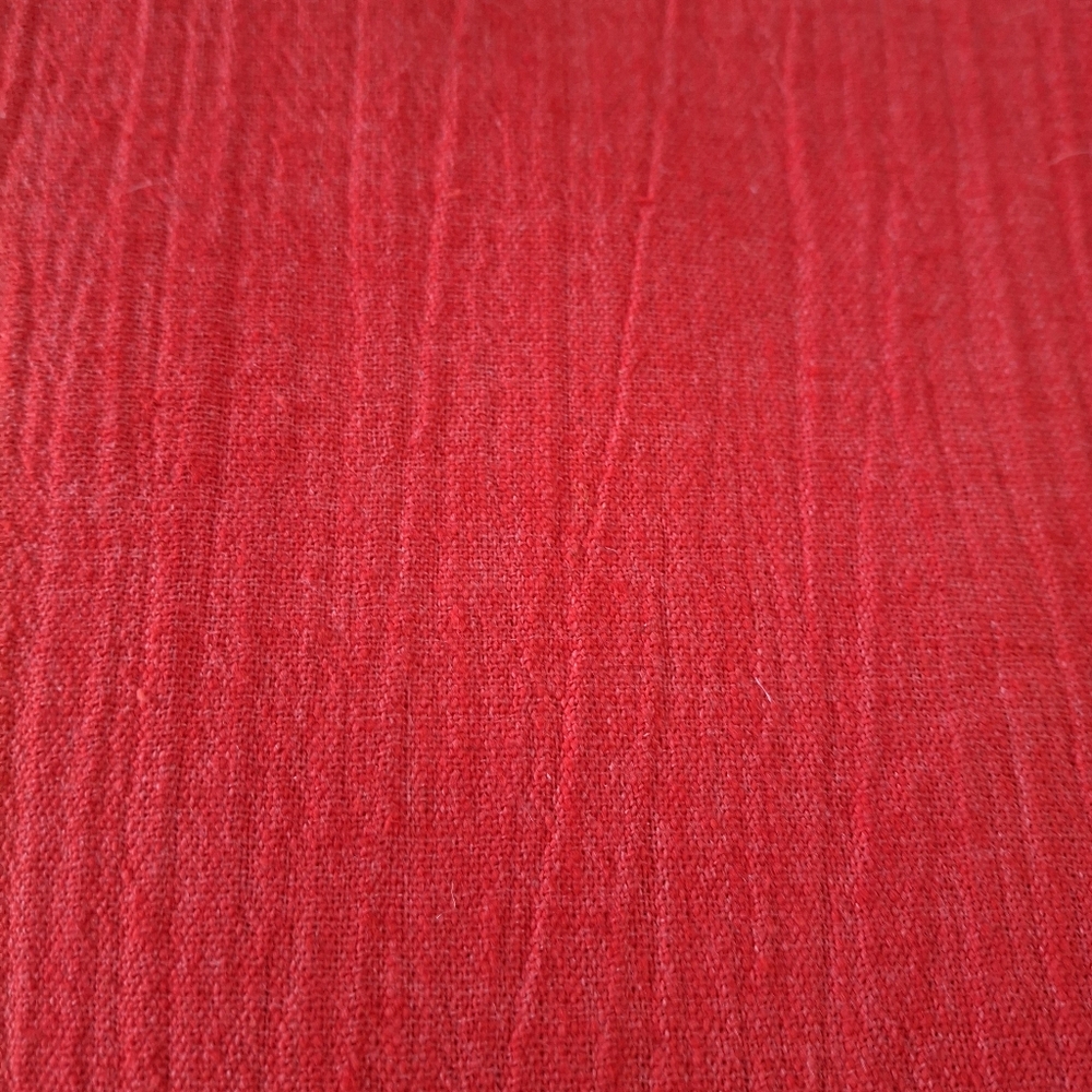FABRIC #926 - Cotton - Slub Red Woven Bottom Weight 72 x 45